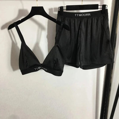 2025 Letter Stretch Band Casual Bikini Set Beach Bra Panties Set Comfort Sports Bikini Beach Vacation Swimwear - Elanique