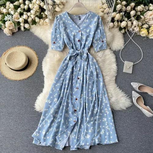 Korean Red elegant sexy Dress women Summer Autumn V-neck polka dot midi dress waist split dress vestidos de fiesta clothes