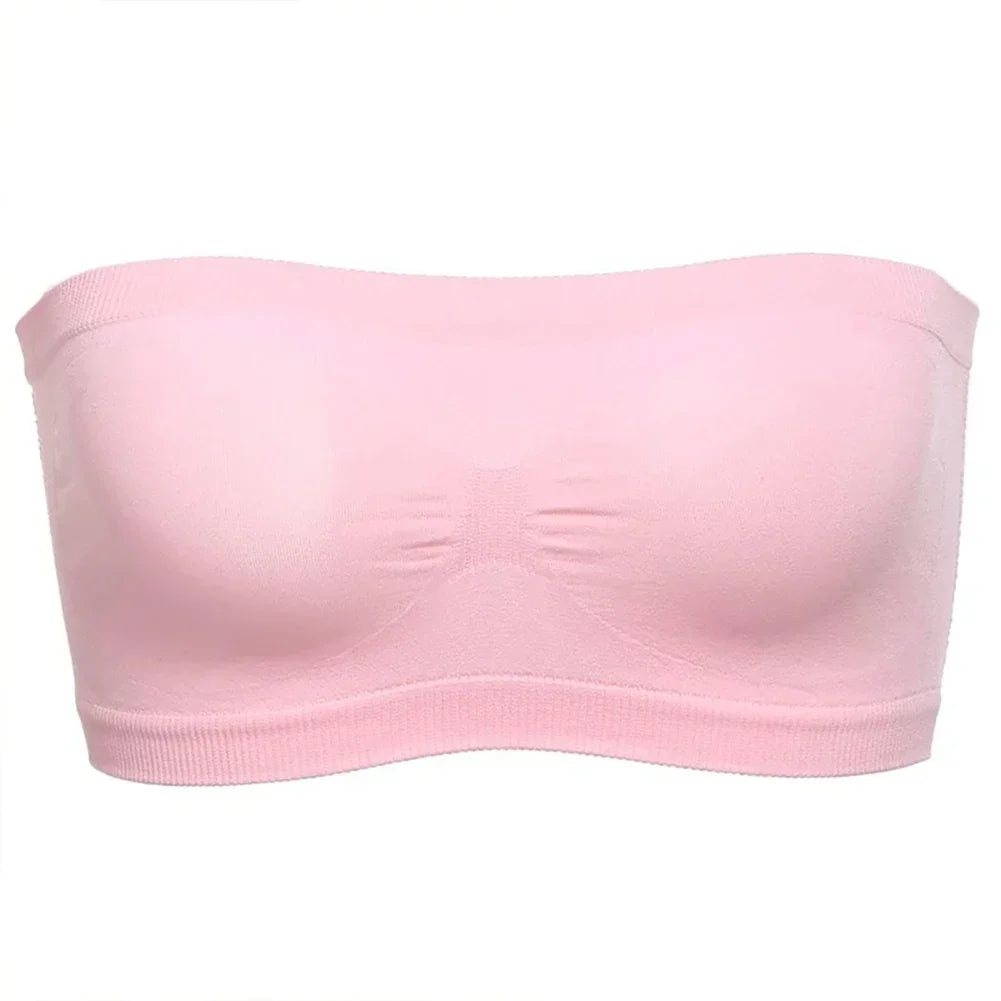 Women Breathable Mesh Tube Bra Seamless High Elastic Wrapped Sexy Invisible Strapless Chest Wraps Tube Tops Pregnant Mothers Bra