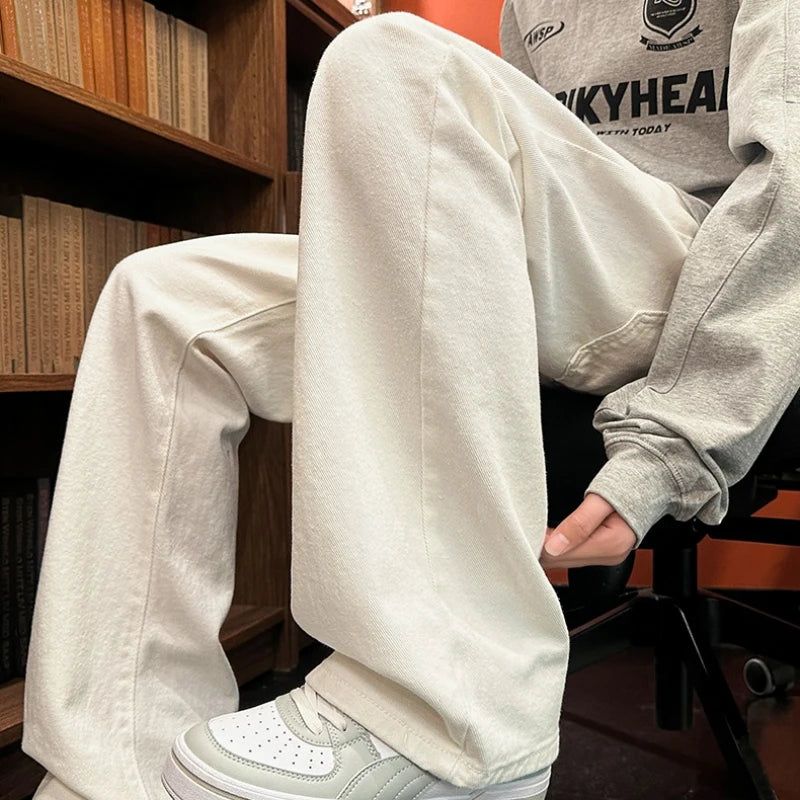 Autumn New Men's Jeans Baggy Straight Wide Leg Male Fashion Vintage Denim Pants Men Youth Popular Brand Streetwear Jean Trousers