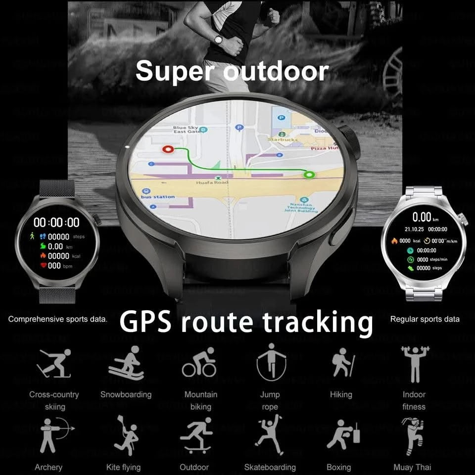 2025 New For HUAWEI High-end Sports Smart Bracelet Men GPS NFC 1.85 AMOLED Screen Compass Waterproof Bluetooth Call Smartwatches - Elanique