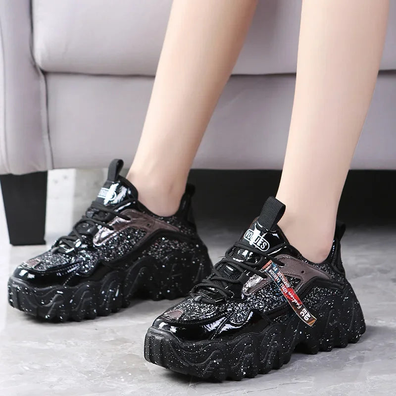 Woman’s Casual Sneakers Reflective Designer Tenis Shoes for Women Brand Fashin Platform Shoes Basket Sports Femme Walking Shoes