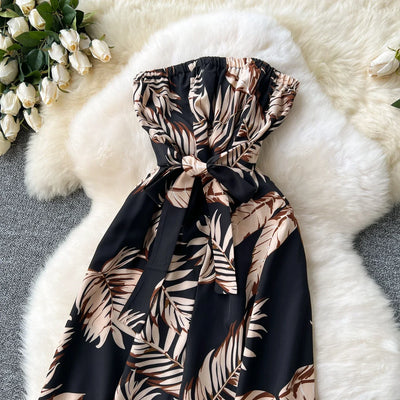 Women's Jumpsuit Elegant Sexy Suspender Printed Jumpsuits Casual Hip Waist Overalls Romper For Women Spring Summer 2024