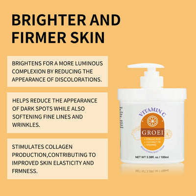 GROEI Brightening & Firming Orange Face Cream - 100ml for Radiant, Youthful Skin Moisturizing Cream
