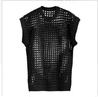 Elastic Oversized Vest for Men Casual Knitwear  POLO Muscular Versatility Mens Sweater Jacket