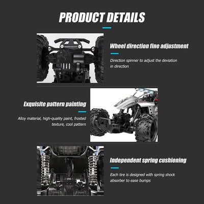 1:10 4WD RC Car With Led Lights Remote Control Cars Buggy Off Road 4x4 Radio Control Alloy Trucks Boys Toys for Chil