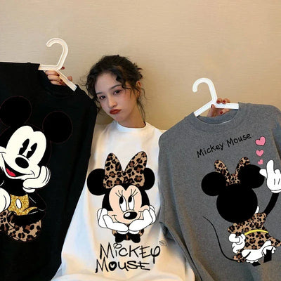 Kawaii Women T-Shirts Mickey Anime Blouses Clothing Graphic Clothes Harajuku Oversized T Shirt Womens Tops Y2k