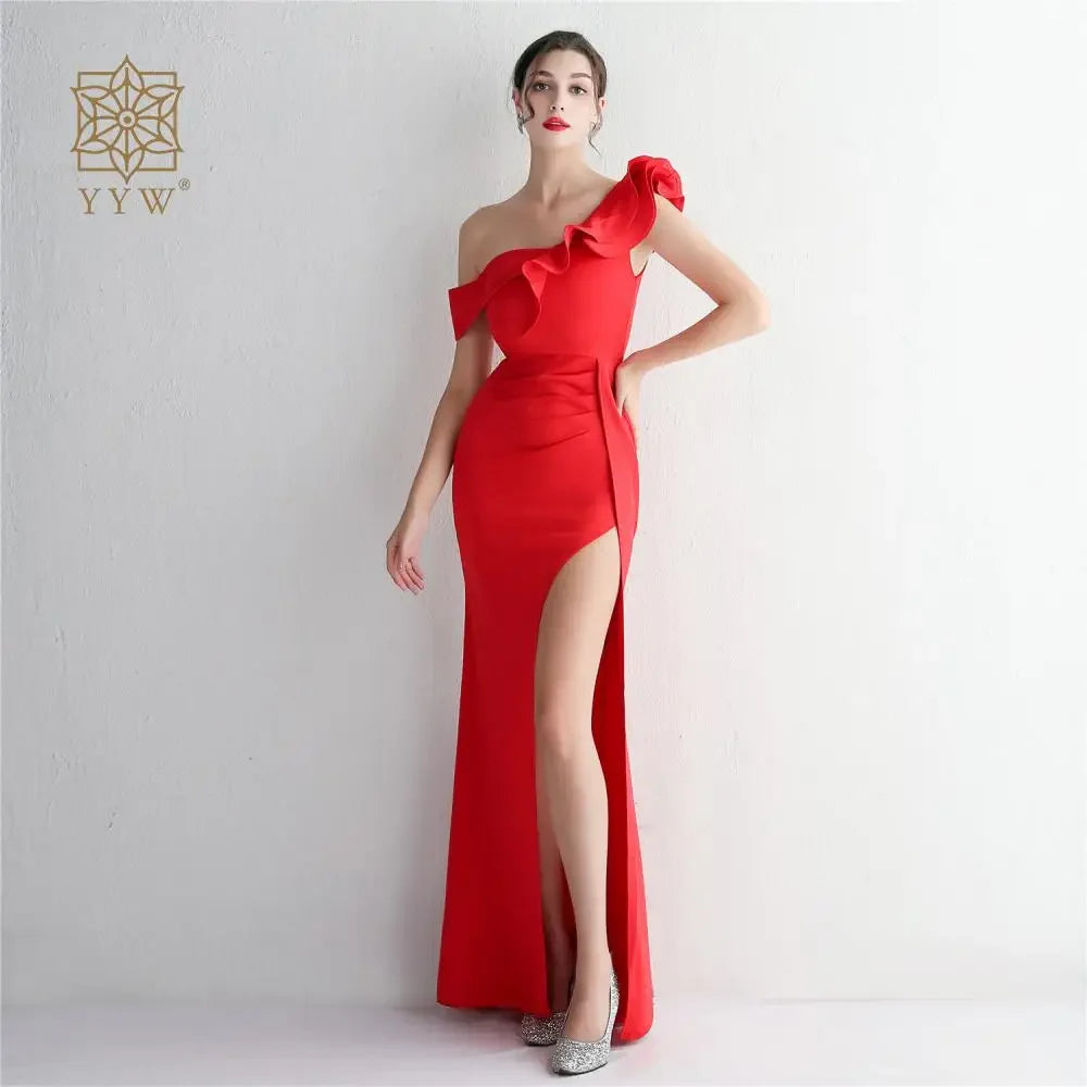 Long Wedding Godmother Dress Evening Woman Party Stain Dresses Burgundy Sexy Mermaid Maxi Ball Gown Luxury Dress Birthday Gown