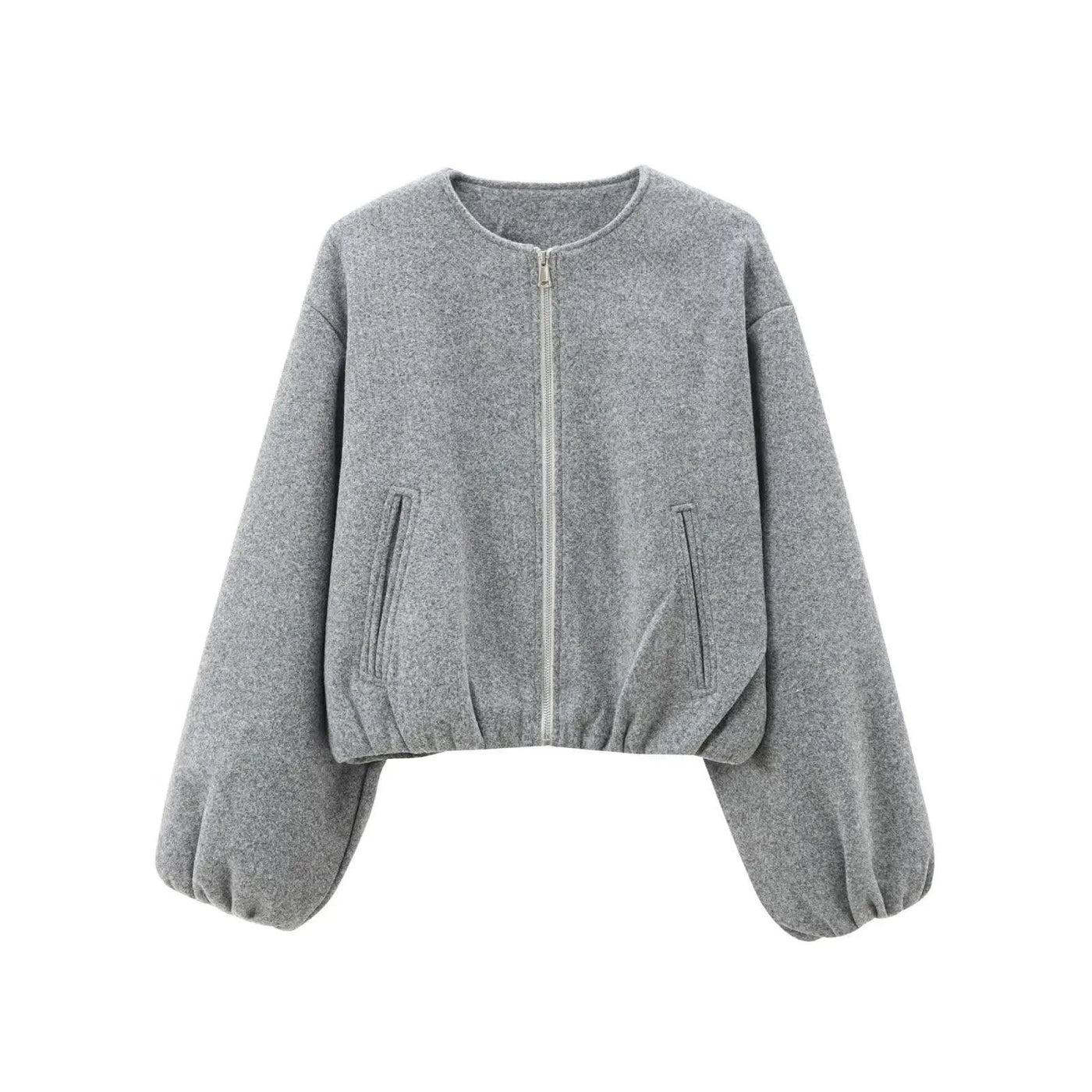 Zipper Bomber Jackets for Women Soft Cropped Long Sleeve Sports