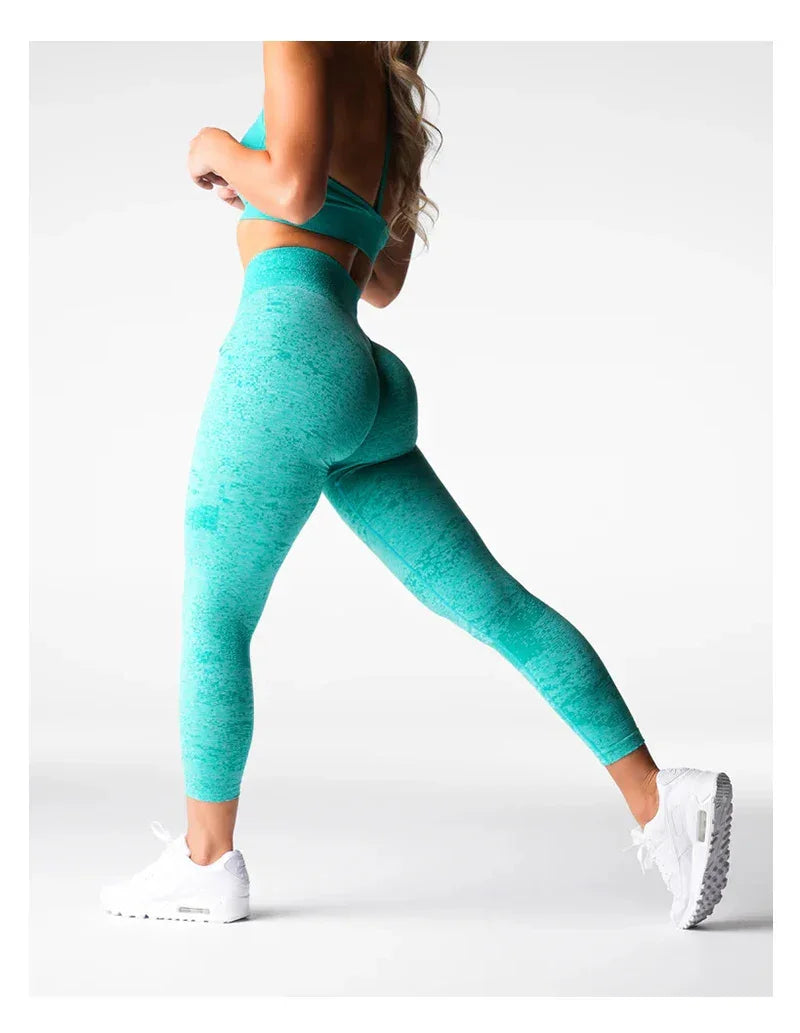 Women Yoga Leggings Hips Lifting Gym  Seamless Sport Pants High Waist Fitness Leggings Bubble Butt Workout Digital Seamless