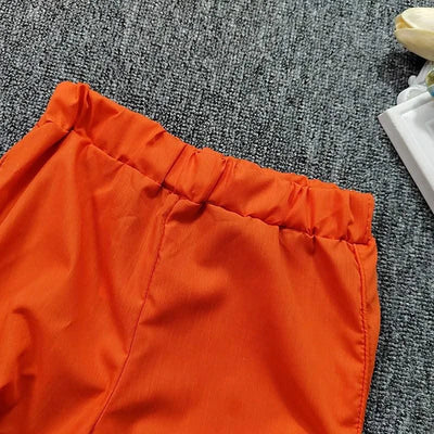 1-8years Baby Kids Summer Clothing For Girls Sleeveless Crop Tops+Cargo Pants 2pcs/sets Children's Fashion Clothes Outfits Girl