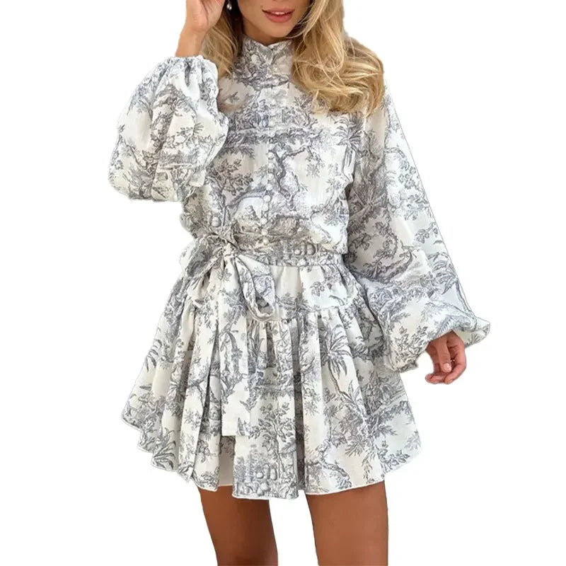 Elegant Women's Midi Dresses 2025 Autumn Long Sleeve Dress Vestidos De Mujer Винтажное Платье Abito Donna 2024 Damen Kleidung