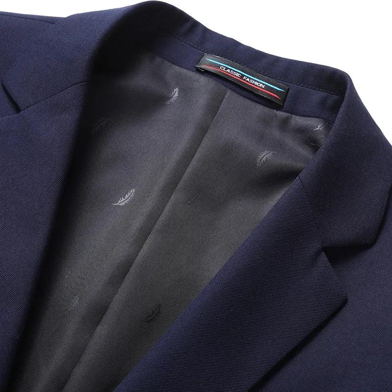 2025 Blazer New Men's Fashion Business Solid Color British Style Professional Work Groom Wedding Dress Best Man Blazer Jacket