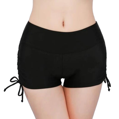 2025 New Fashion Women’s Swim Shorts, High Waist Sides Drawstring Stretch Sports Boyshorts Bathing Suit Tankini Bottoms - Elanique