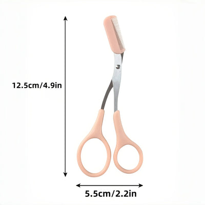 Precision eyebrow trimmer scissors with comb - a scratch free hair removal and shaping tool suitable for both men and women