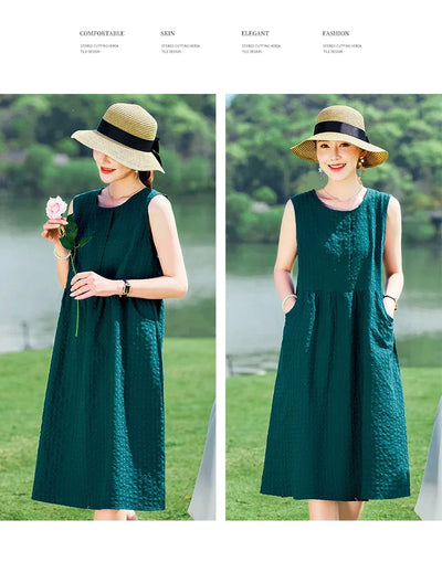 New Arrival Solid Summer dresses for Women Sleeveless plus size dresses vestido verano mujer