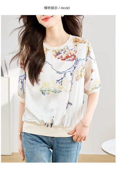 New Spring Summer Casual women T-shirts Fashion printed ladies shirts short Sleeve Tees Tops