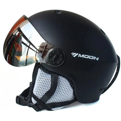 Motorcycle Helmet CE/ASTM Certified One-Piece PC+EPS Helmet with Goggles, Suitable for Skiing, Snowboarding, Outdoor Sports