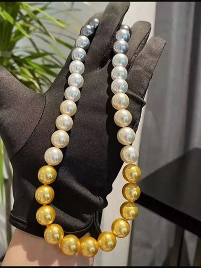 12mm Shell Pearl Necklaces for Women, women luxury silver Choker 925 necklaces
