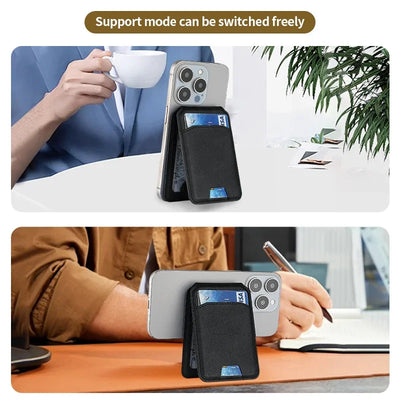Magsafe Magnetic Leather Wallet Holder Case For iPhone 16 15 14 13 12 Pro Max Mobile Phone Holder Card Bag Covers Accessories