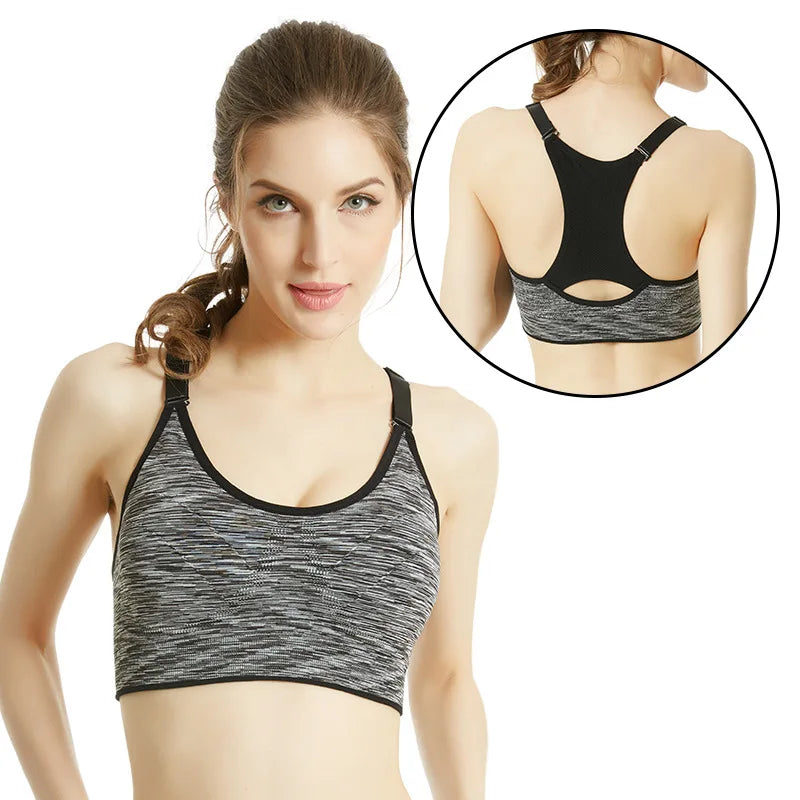 Women Sports Yoga Bra Breathable Quick Dry Top Shockproof Cross Back Push Up Fitness Active Bra Gym Running Bra Sportwear