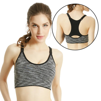 Women Sports Yoga Bra Breathable Quick Dry Top Shockproof Cross Back Push Up Fitness Active Bra Gym Running Bra Sportwear