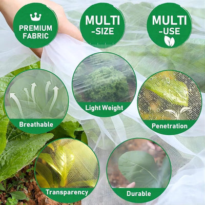 Garden Plant Insect Netting Vegetable, Flower and Fruit Care Cover Netting Pest Control Bird-proof 60 Mesh Protective Netting