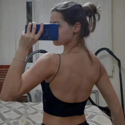 Women Crop Tops Ice Silk Summer Bra Sports Spaghetti Strap Top