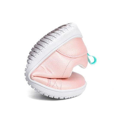 Kids Lightweight Hook Loop Artificial Leather Walking Shoes | Boys Girls Wide Toe Minimalist Fashion Flat Sneakers