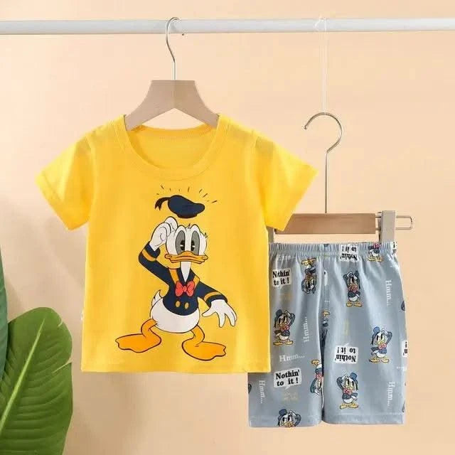 Summer Children Suits For Girls Short Sleeve Sets For Baby Girls Two Clothes T-shirt + Shorts Sets Toddler Clothing