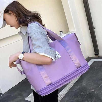 Travel Bag Women Shoulder Bag Quality Casual Handbag Double Zipper Expansion