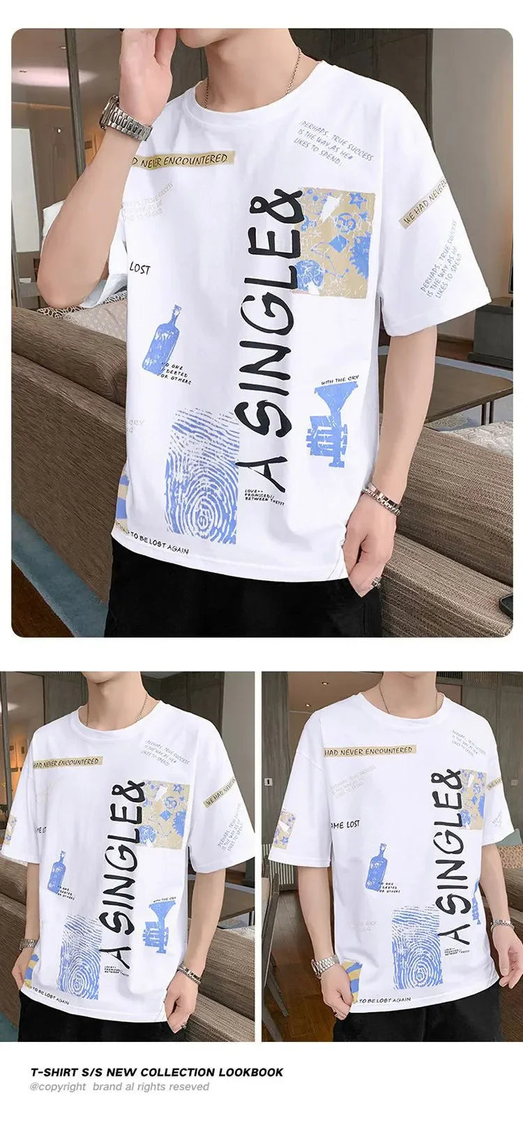 Men New T Shirt  Fashion Novelty  T Shirt   Tops Shirts Tee T-Shirt Crew Neck Streetwear Retro Style Multiple Colors Available