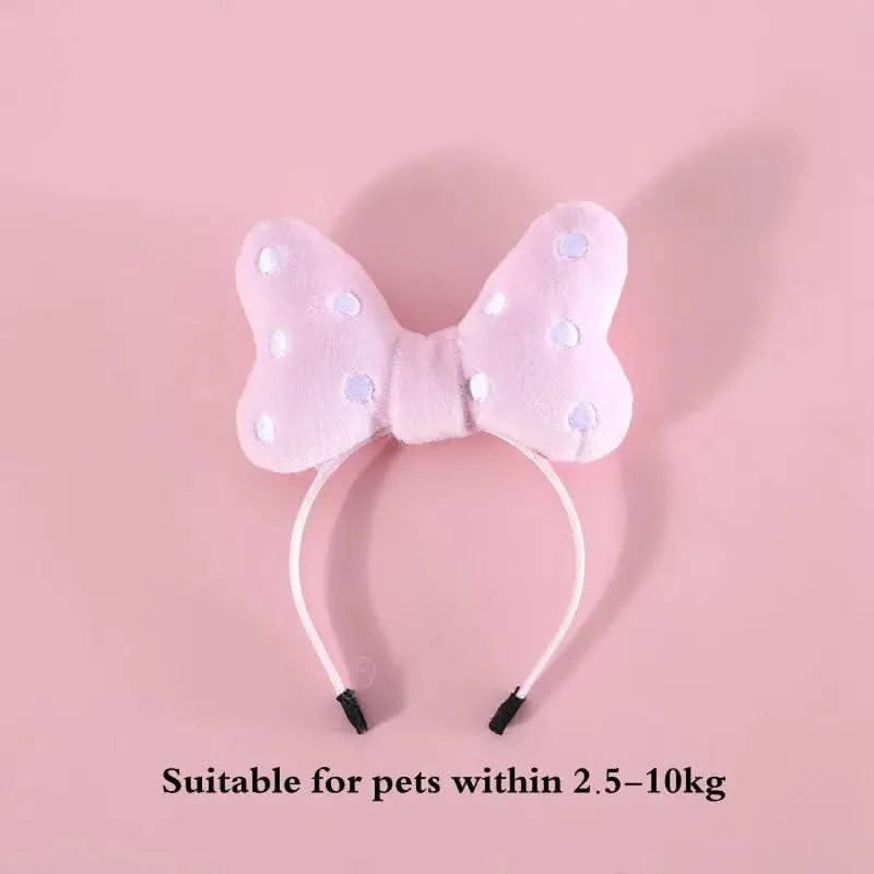 Cat Accessories Party Cat Headdress Wear Puppy Hairband Dog Dress Up Hat Pet Hair Accessories Bow Tie Dog Bowknot Pet Hair Hoop