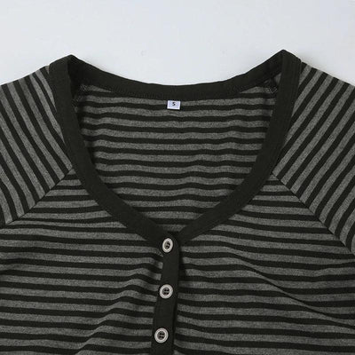 Korean Style Stripe Patchwork Women T-Shirts Short Sleeves Slim Fit Simple Causal Office Lady Clothing