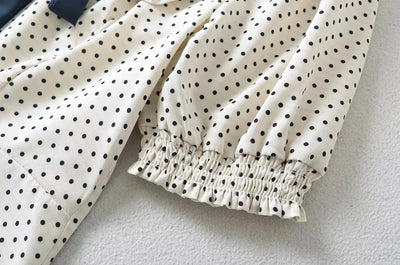 Luxury Dresses Women 2025 Summer Short Dress Sexy Frenchy Mini Dress Short Puff Sleeve Mini Dress With Bow Detail Dots Print