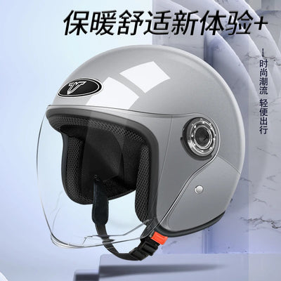 Electric motorcycle helmet male riding four seasons and a half helmet female helmet is strong, fall-resistant, light and comfort
