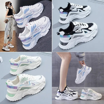 Sports shoes for women 2025 new fashion Korean version trendy fly woven breathable anti slip lightweight running shoes