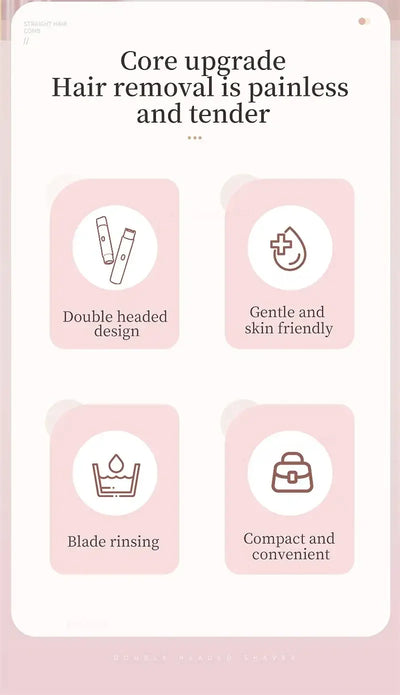 Women Epilator Dual Head Facial Electric Razor Body Shaver for Shaving Bikini Trimmer Area Leg Waterproof Female Hair Removal