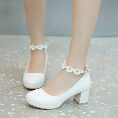 Platform Pump High Heels(30-43) With Fashion Flowers for Children, Girls | Kids Princess Sandals | Party  | Wedding