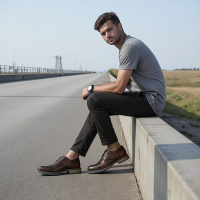 Retro Men's Derby Shoes 2024 New Men Casual shoes Fashion Men Leather Shoes