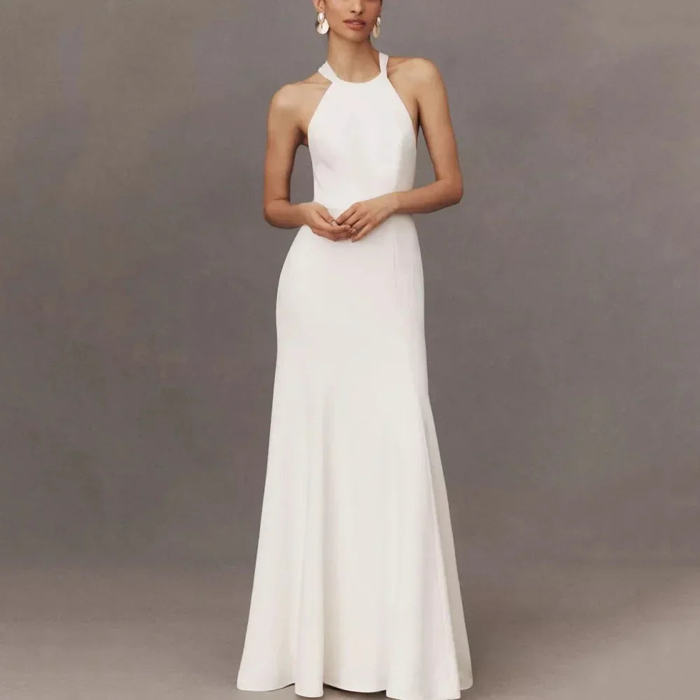 Customized Mermaid Wedding Dresses Simple Halter Bridal Gowns Backless Bride Dress New Elegant Vestido De Novia
