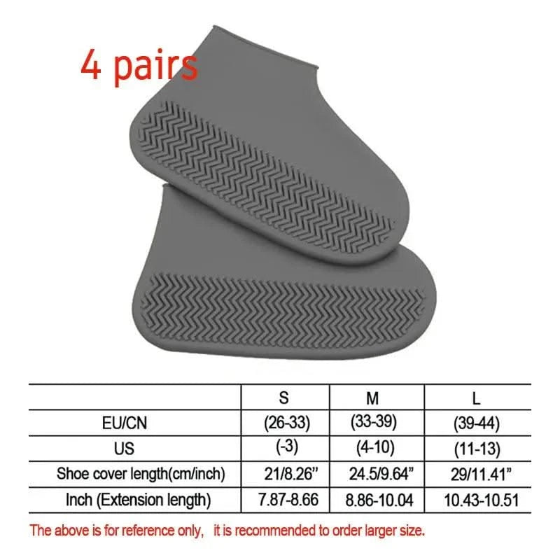 Waterproof Rain Shoes Covers Silicone Non-slip Wear-resistant Outdoor Adult Children Boots Portable Elastic Reusable