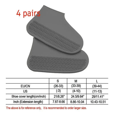 Waterproof Rain Shoes Covers Silicone Non-slip Wear-resistant Outdoor Adult Children Boots Portable Elastic Reusable