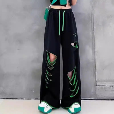High-waisted wide-leg pants women's summer new thin loose large-size straight casual pants sweatpants women