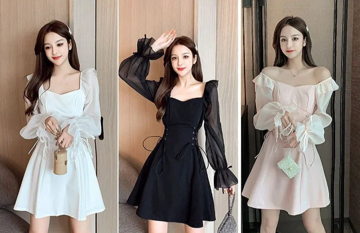Dresses for Women Sensual Sexy A Line Spring Autumn Woman Long Sleeve Dress On Sales Designer Korean Fashion G Y2k Hot Promotion