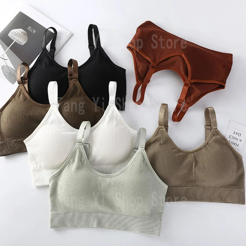 Women's seamless bra Full Cup Breathable bra Breathable comfort Sleep bra Running Fitness Sports bra Suspenders