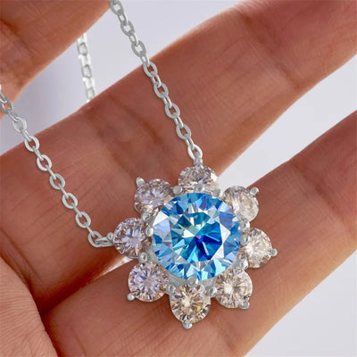 Total 9 carat  Moissanite Solitaire Drop Necklaces Silver Pendant Original Real 925 Silver Chain Jewelry for Women