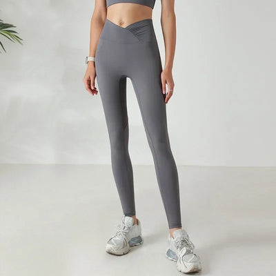 Yoga pants women's fitness running sports 2024 new spring and fall belly lifting hip tight bottoming pants nude stretch