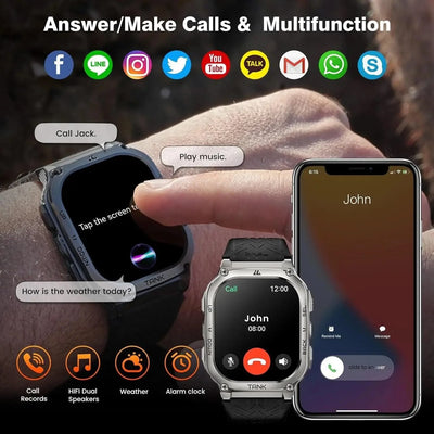 2024 Original TICWRIS TANK M3 Smartwatches For Men Smart Watch Women 480mAh AMOLED AOD Waterproof Fitness Electronic Watches