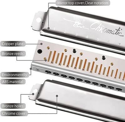 SWAN 1040 Chromatic Harmonica Key of C Professional Musical Instrument